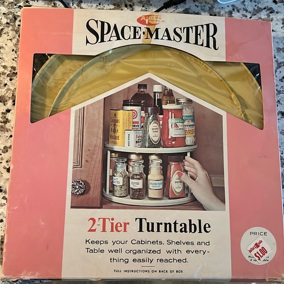 Brand New 70's Space Master 2-Tier Yellow Spice Turntable - Picture 1 of 2